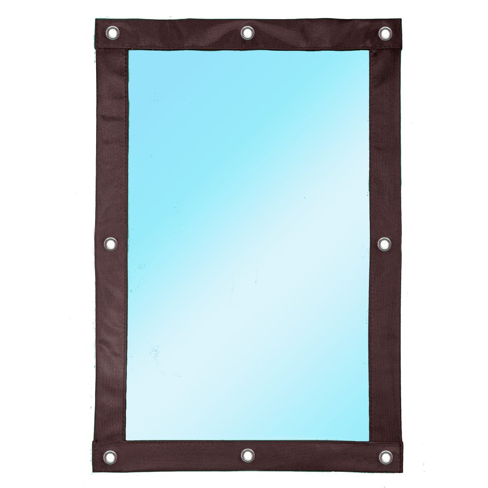 Мягкое окно ПВХ 1500x2300 мм 0.7 мм окантовка коричневая